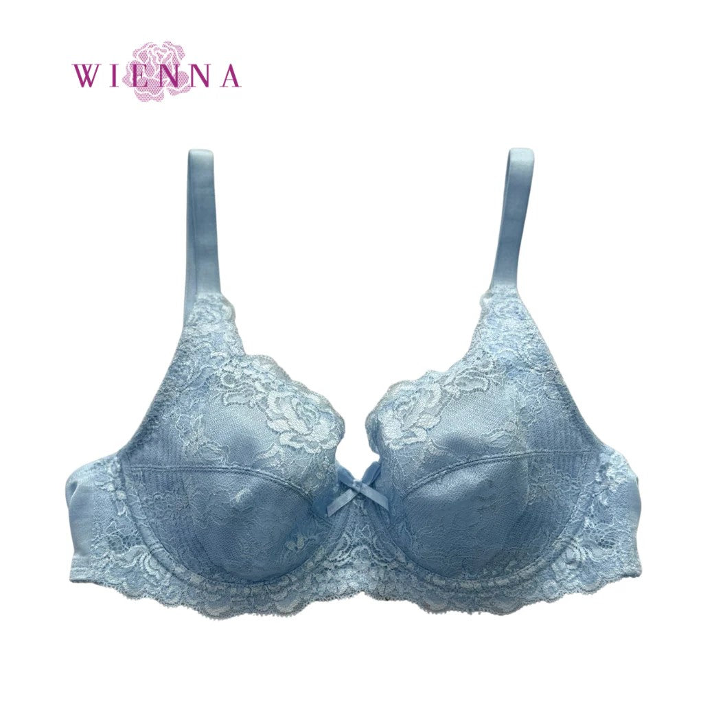WIENNA เสื้อในมีโครง ลายลูกไม้ ซับผ้าไนล่อนบาง รุ่น DB23718