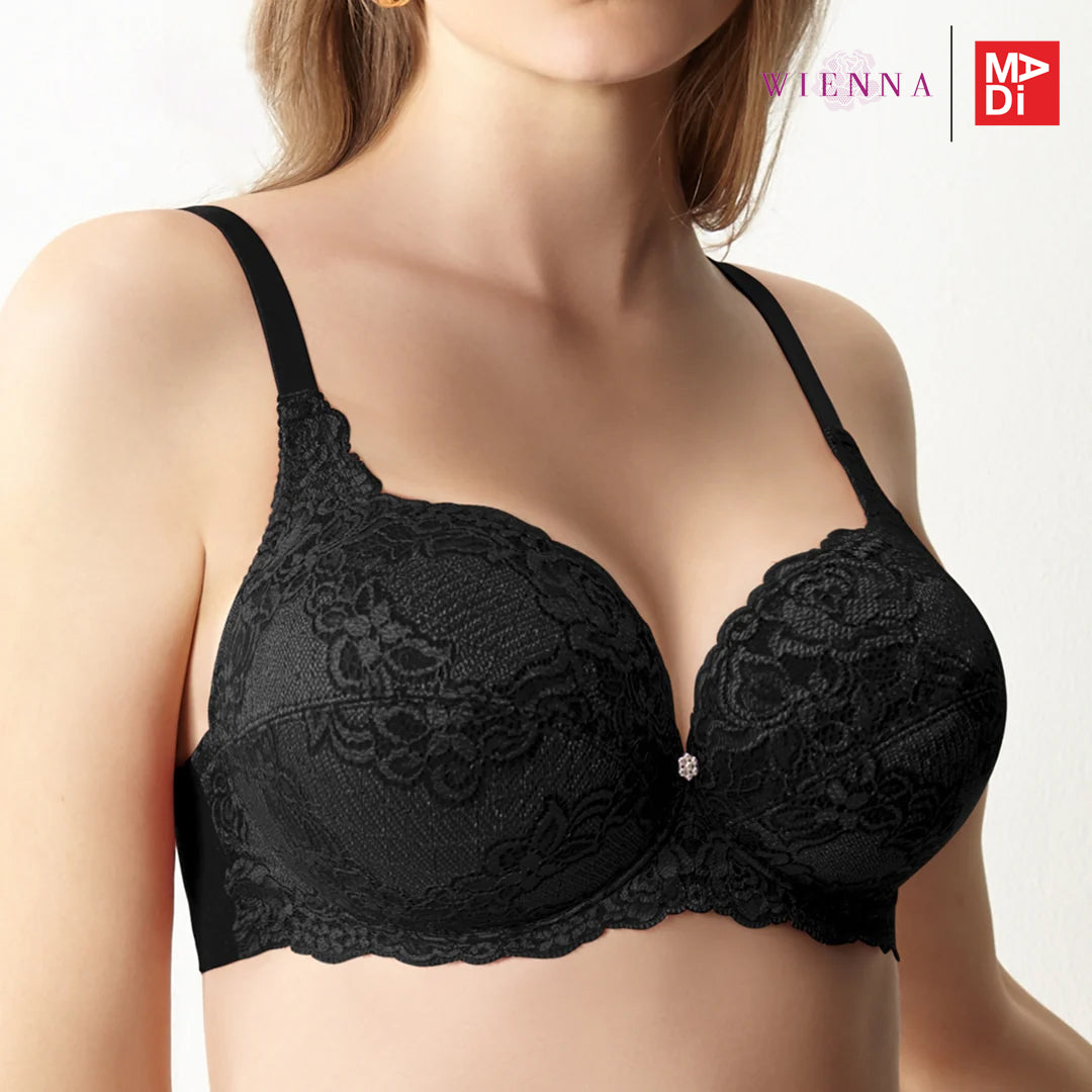 WIENNA CLASSY LACE (BigSize 85-95) เสื้อในมีโครง ลายลูกไม้ ไซซ์ใหญ่ รุ่น DB23728