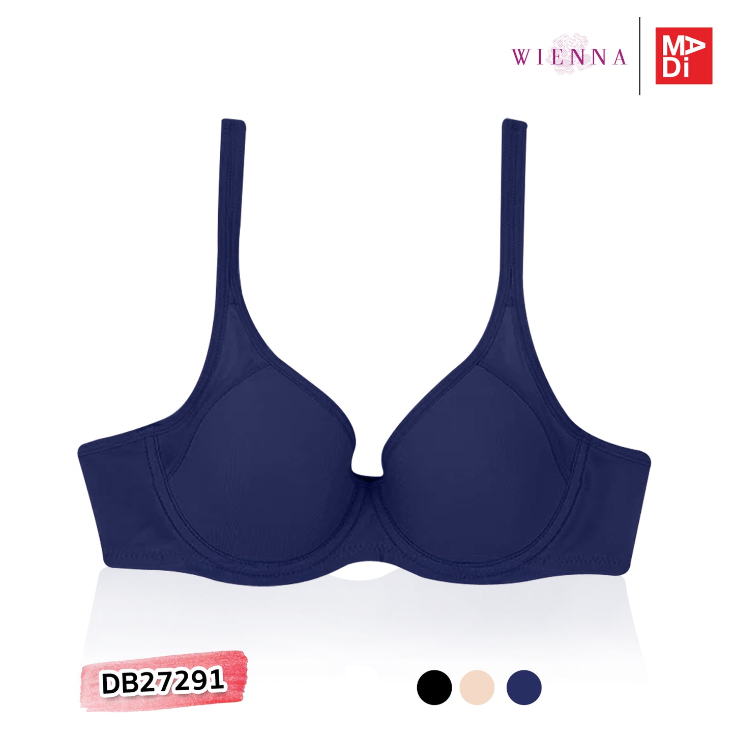 WIENNA เสื้อในมีโครง ตัวเรียบ สีดำ สีเนื้อ สีน้ำเงิน รุ่น DB27291