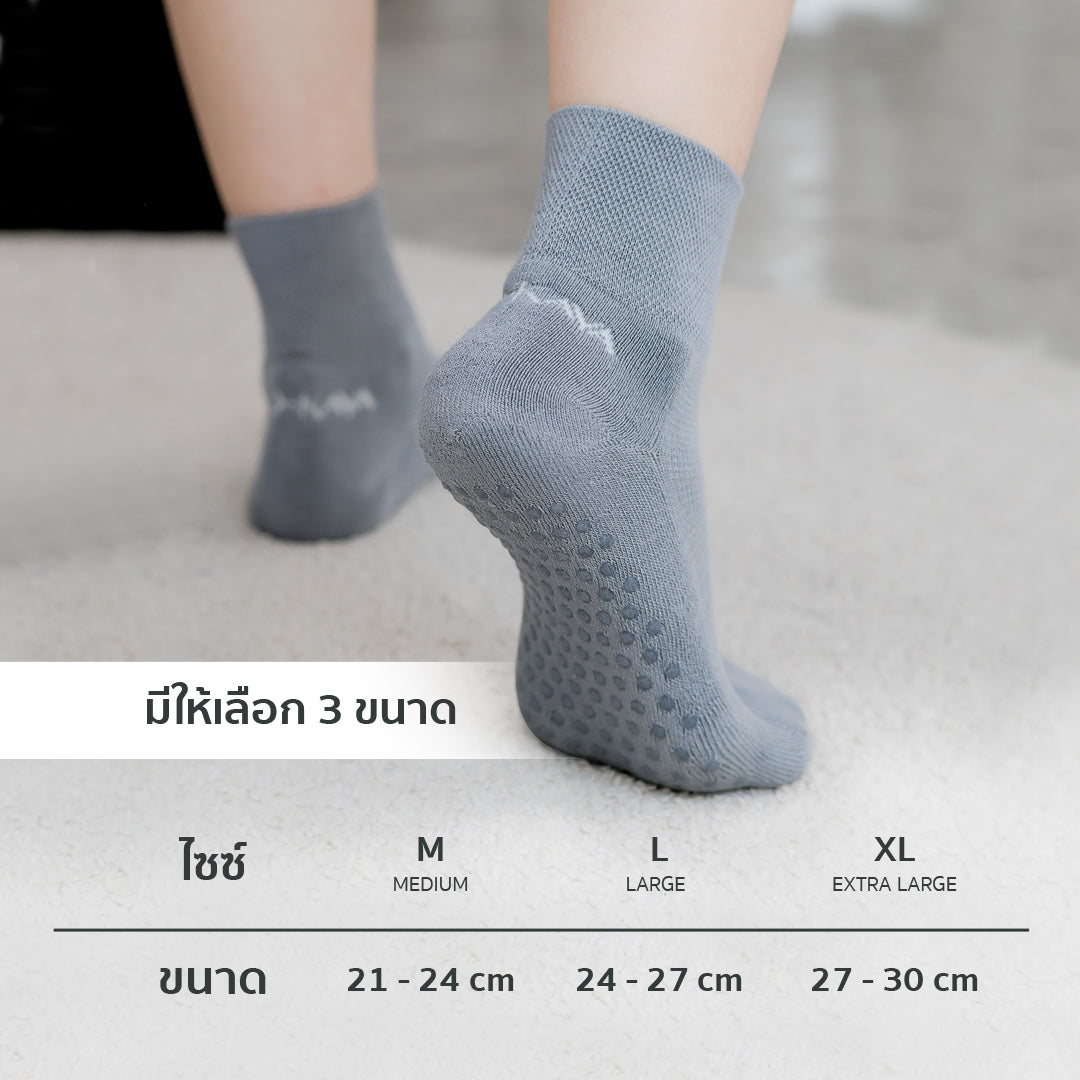 AROKAYA ZERO ODOR SOCKS - HEALTHY ถุงเท้าเพื่อสุขภาพ มีปุ่มซิลิโคนกันลื่นบริเวณฝ่าเท้า รุ่น AA1L04