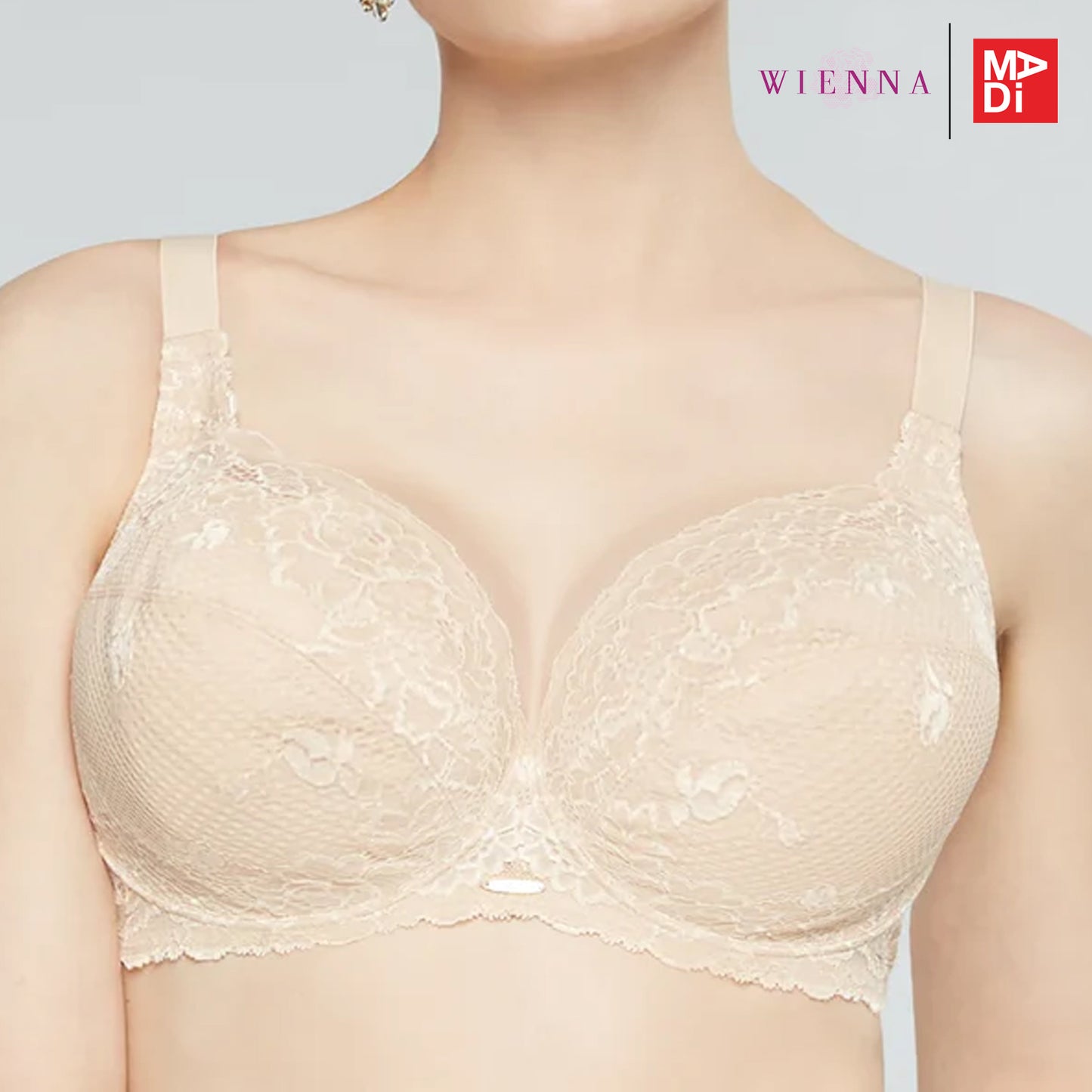 FULL MOON BRA (FULL SEXY) เสื้อในมีโครง สาวคัพใหญ่ ลายลูกไม้ ซับบาง รุ่น NB44401