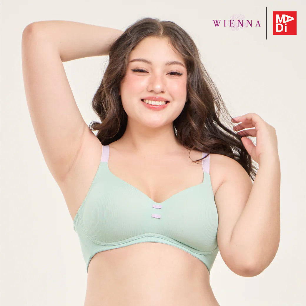 FULL MOON BRA Cotton Candy เสื้อในไร้โครง สาวคัพใหญ่ เต้าโมล ตัวเรียบ สีเนื้อ สีฟ้า สีเขียว รุ่น NB45406