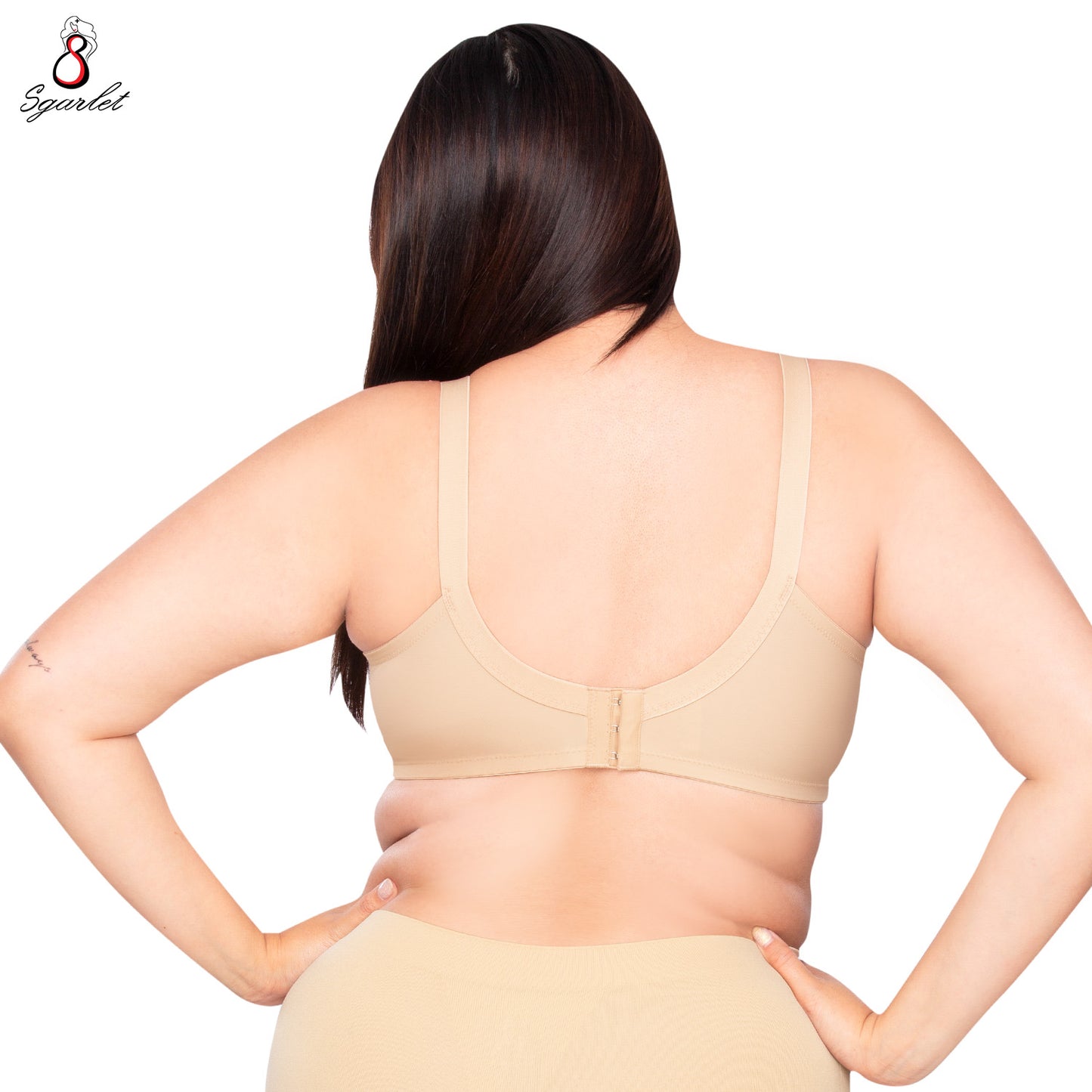 SGARLET PLUSSIZE เสื้อในมีโครง สาวอวบ ตัวเรียบ เก็บเนื้อส่วนเกินรอบลำตัว สีดำ สีเนื้อ MB1762