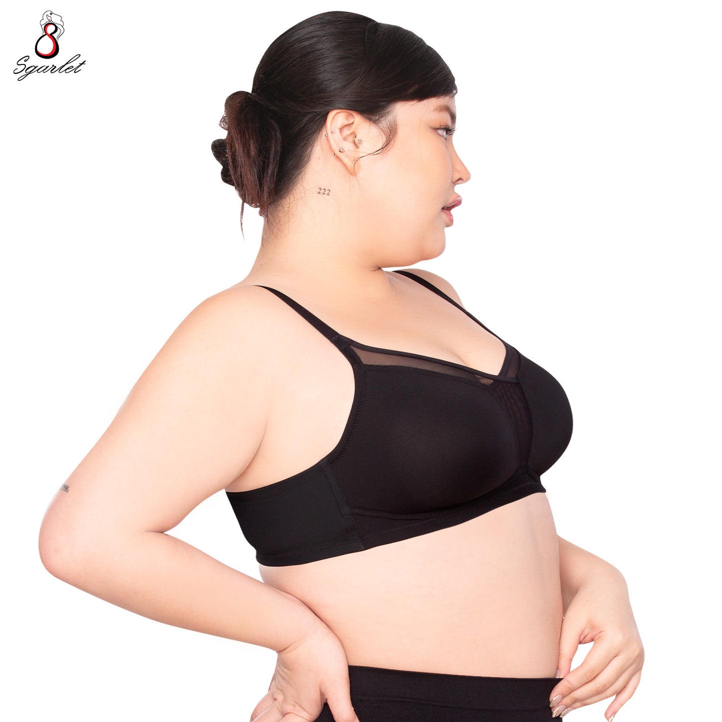 SGARLET PLUSSIZE เสื้อในโร้โครง สาวอวบ ตัวเรียบ เก็บกระชับทรง สีดำ สีเนื้อ สีชาเย็น รุ่น MB1530