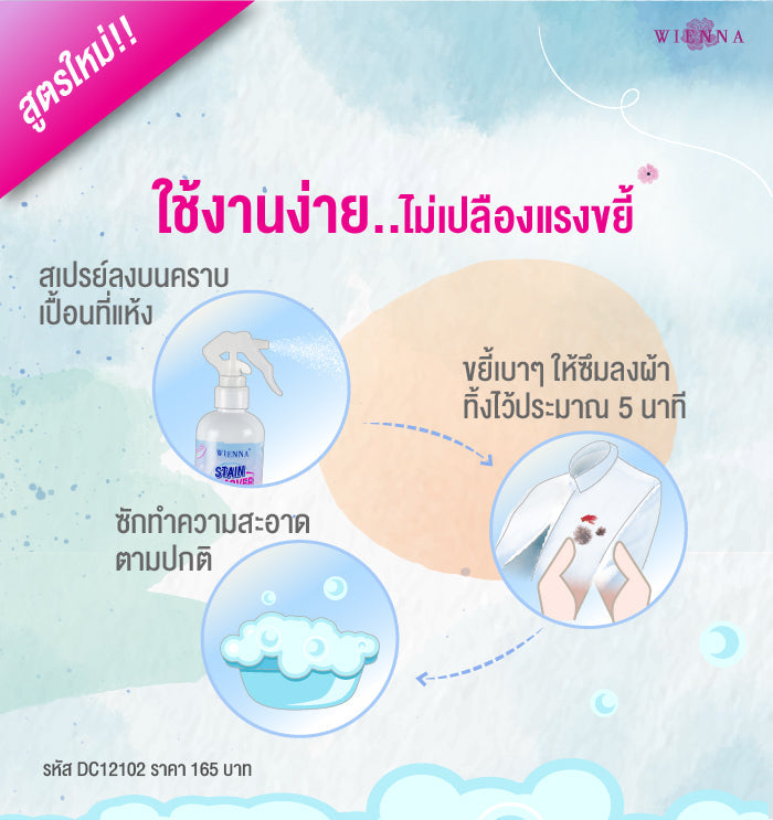 WIENNA สเปรย์ขจัดคราบสกปรกบนผ้า 230 มล. (DC12102)