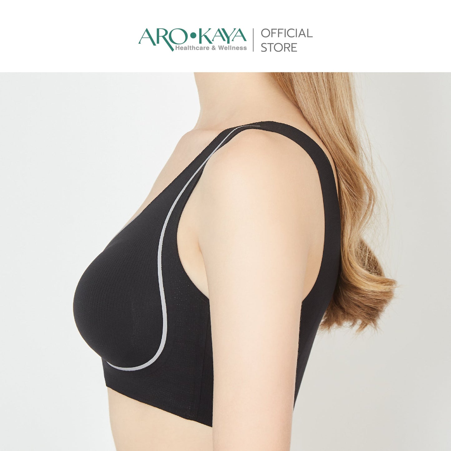AROKAYA YOGA BRA เสื้อในสำหรับใส่เล่นโยคะ สีดำ สีเนื้อ รุ่น AB2102