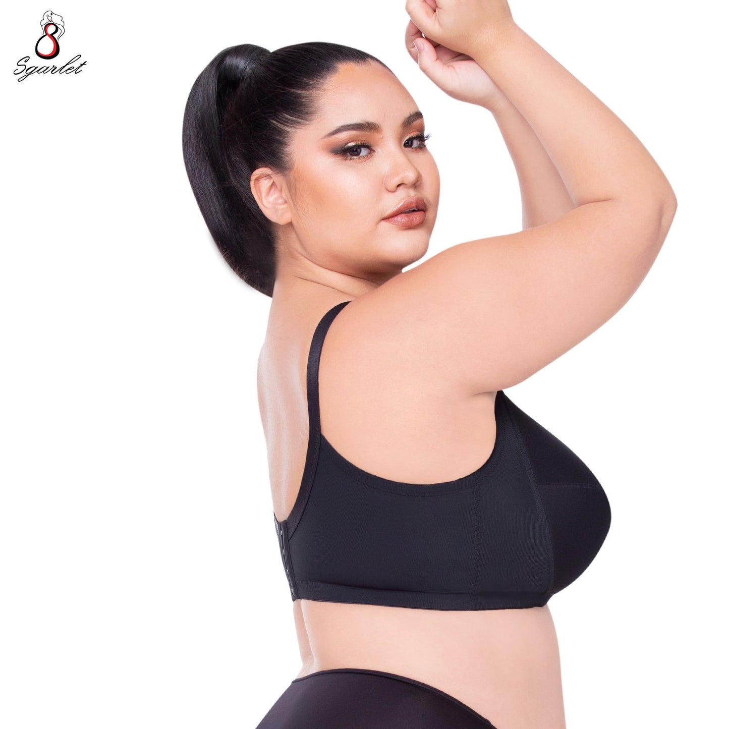 SGARLET PLUSSIZE Wireless bra เสื้อในไร้โครง สาวอวบ ตัวเรียบ สีโอลด์โรส สีเนื้อ สีดำ รุ่น MB1507