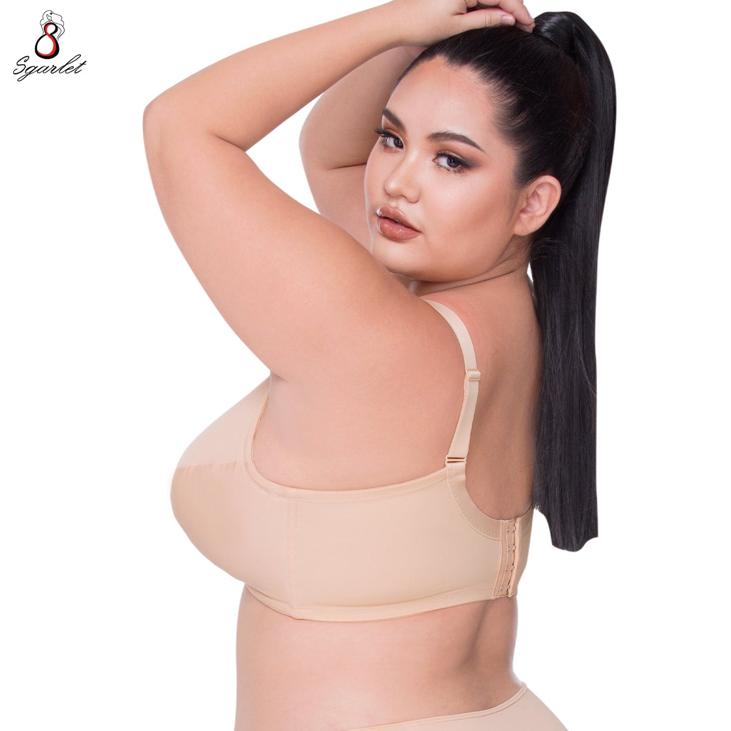 SGARLET PLUSSIZE Wireless bra เสื้อในไร้โครง สาวอวบ ตัวเรียบ สีโอลด์โรส สีเนื้อ สีดำ รุ่น MB1510