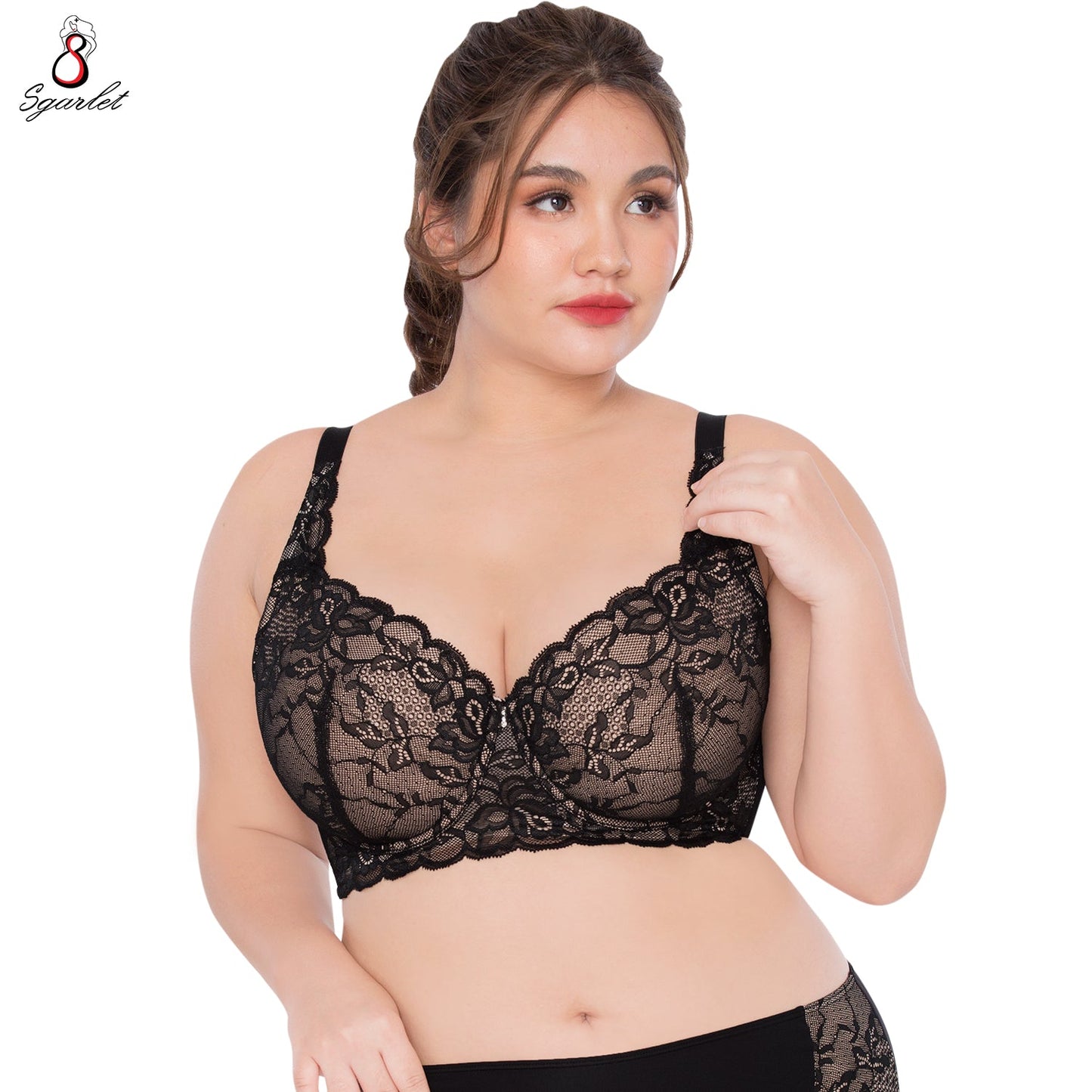 SGARLET PLUSSIZE Lace bra เสื้อชั้นในตกแต่งลูกไม้ รุ่น MB1721