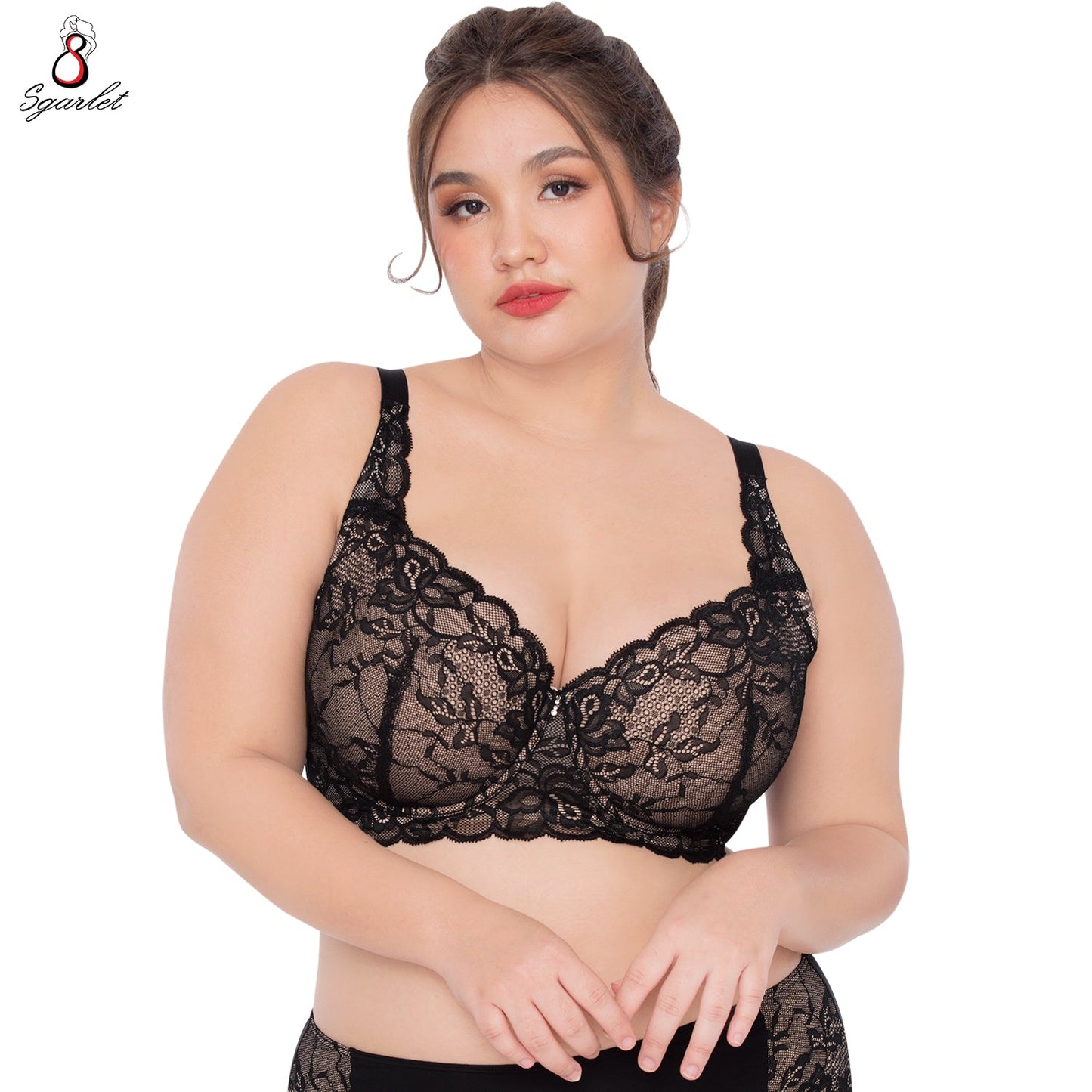 SGARLET PLUSSIZE Lace bra เสื้อชั้นในตกแต่งลูกไม้ รุ่น MB1721