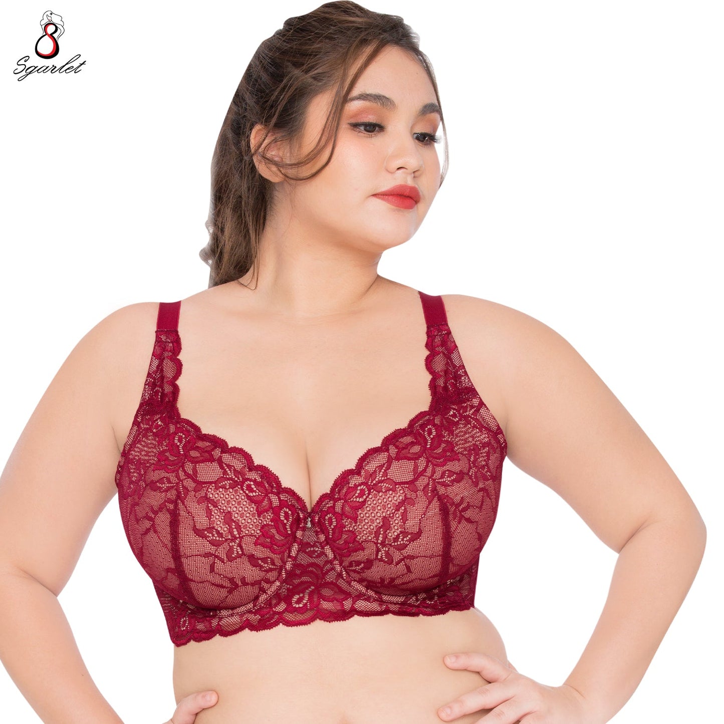 SGARLET PLUSSIZE Lace bra เสื้อชั้นในตกแต่งลูกไม้ รุ่น MB1721