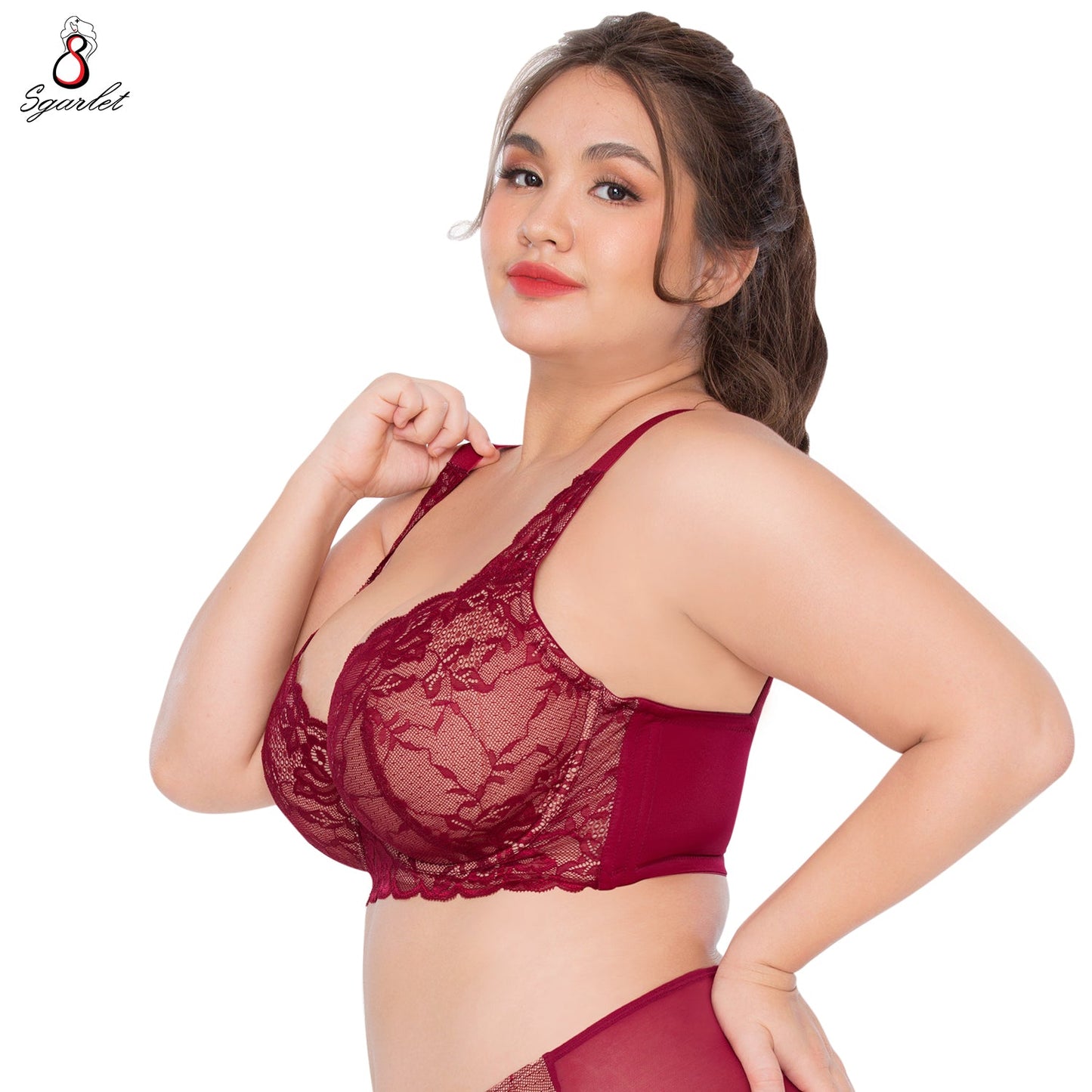 SGARLET PLUSSIZE Lace bra เสื้อชั้นในตกแต่งลูกไม้ รุ่น MB1721