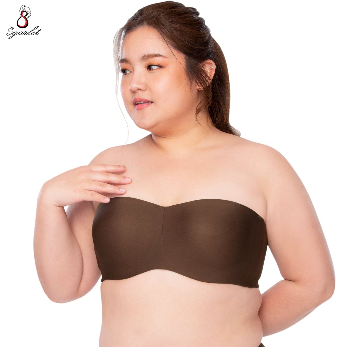 SGARLET PLUSSIZE Locking bra เสื้อในมีโครง สาวอวบ เกาะอกถอดสายได้ สีดำ สีเนื้อ สีกะปิ สีช็อคโกแลต สีโอลโรส รุ่น MB1728