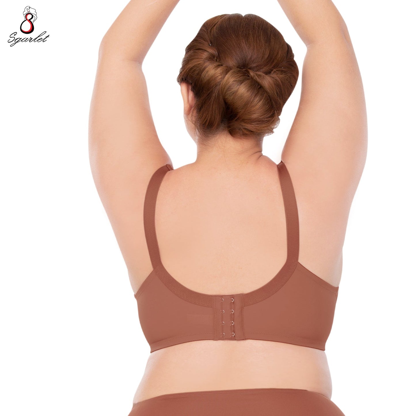 SGARLET PLUSSIZE Lace bra เสื้อในมีโครง สาวอวบ ลายลูกไม้ สีชาเย็น สีเนื้อ รุ่น MB1734