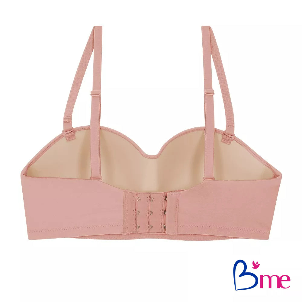 B'ME (Eco Fashion) เสื้อในไร้โครง ตัวเรียบ เกาะอกถอดสายได้ สีดำ สีเนื้อ สีส้มแซลมอน รุ่น ME1C19