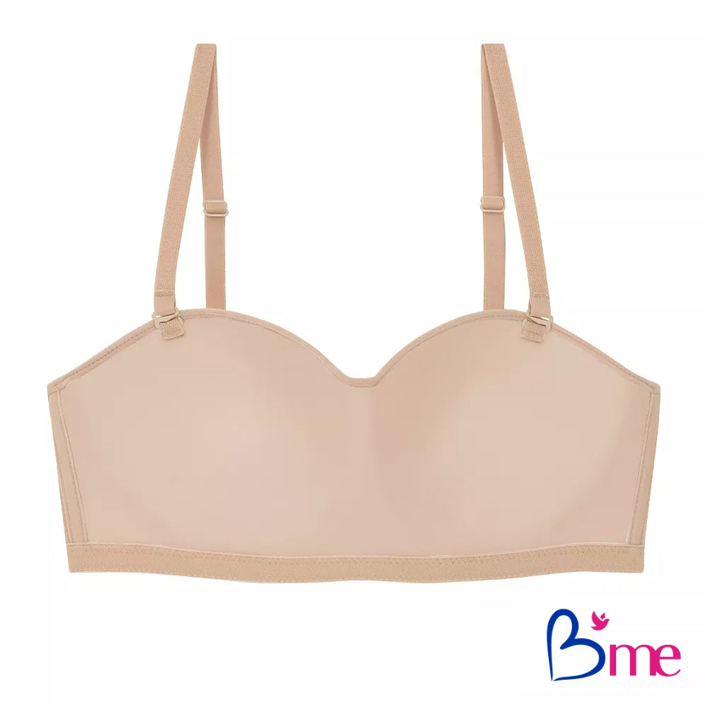 B'ME (Eco Fashion) เสื้อในไร้โครง ตัวเรียบ เกาะอกถอดสายได้ สีดำ สีเนื้อ สีส้มแซลมอน รุ่น ME1C19
