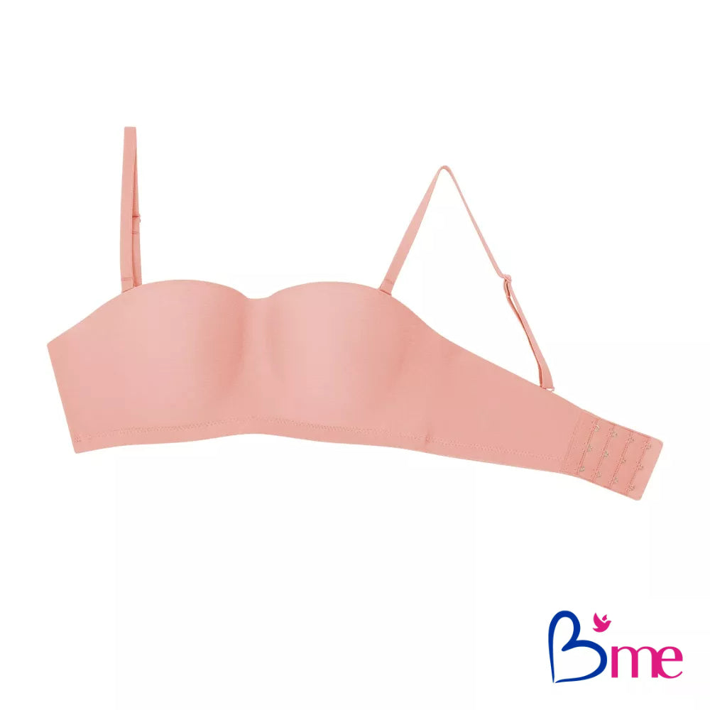B'ME (Eco Fashion) เสื้อในไร้โครง ตัวเรียบ เกาะอกถอดสายได้ สีดำ สีเนื้อ สีส้มแซลมอน รุ่น ME1C19