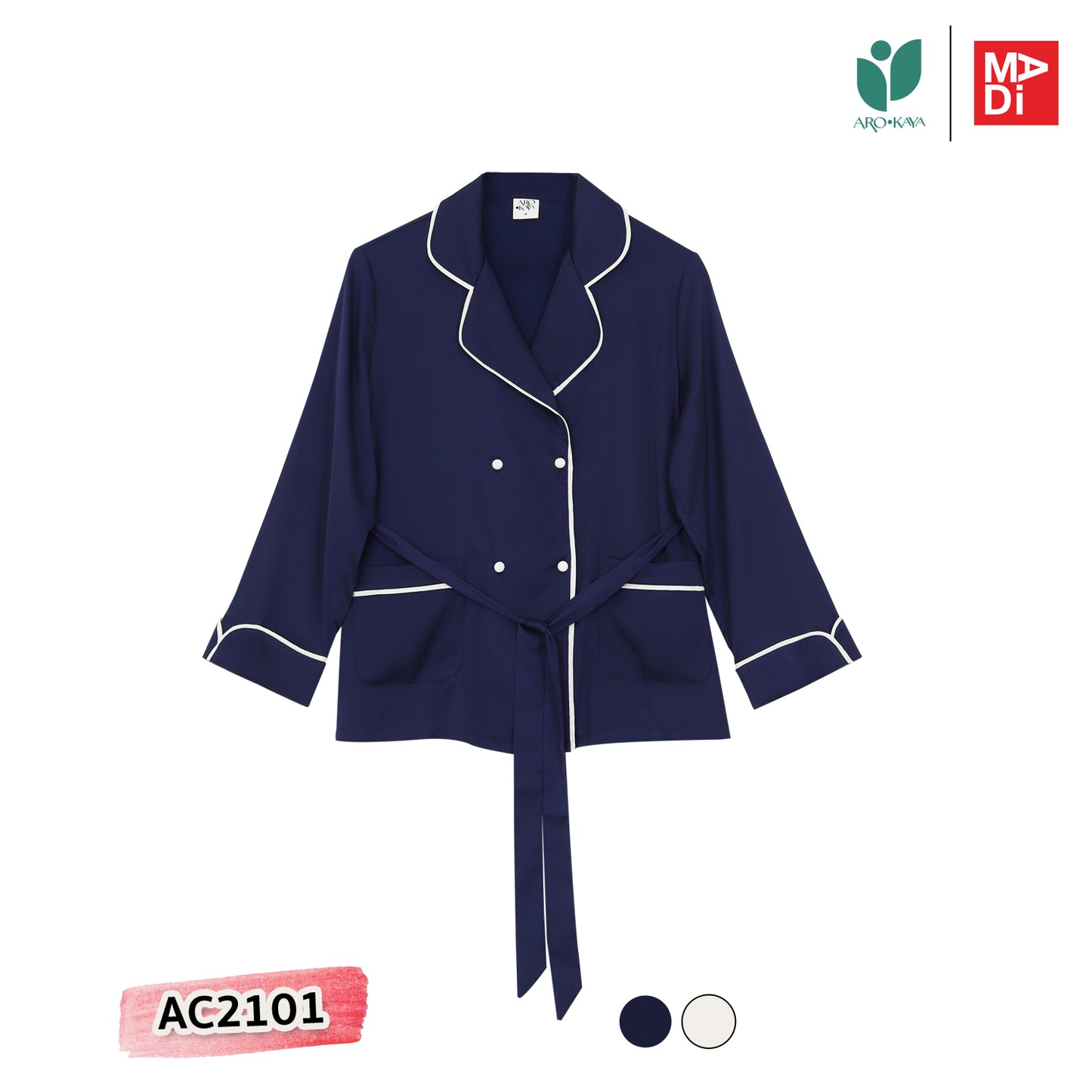 AROKAYA SILKY SATIN BLAZER – KYLIE เสื้อคลุมชุดนอนซาตินพรีเมียม รุ่น AC2101