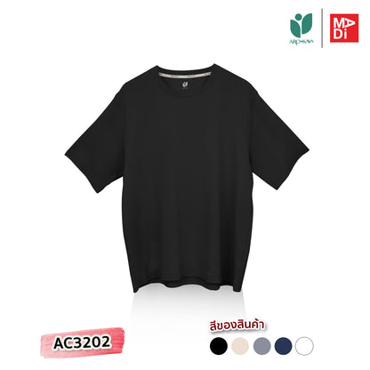 AROKAYA ANTI ACNE T - SHIRT เสื้อยืดกันสิว สีน้ำเงินเข้ม สีเทา สีขาว สีเนื้อ สีดำ รุ่น AC3202