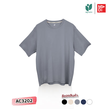 AROKAYA ANTI ACNE T - SHIRT เสื้อยืดกันสิว สีน้ำเงินเข้ม สีเทา สีขาว สีเนื้อ สีดำ รุ่น AC3202