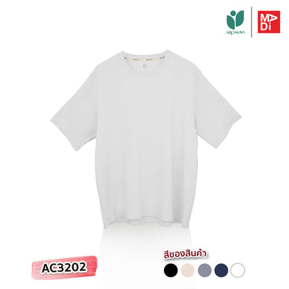 AROKAYA ANTI ACNE T - SHIRT เสื้อยืดกันสิว สีน้ำเงินเข้ม สีเทา สีขาว สีเนื้อ สีดำ รุ่น AC3202