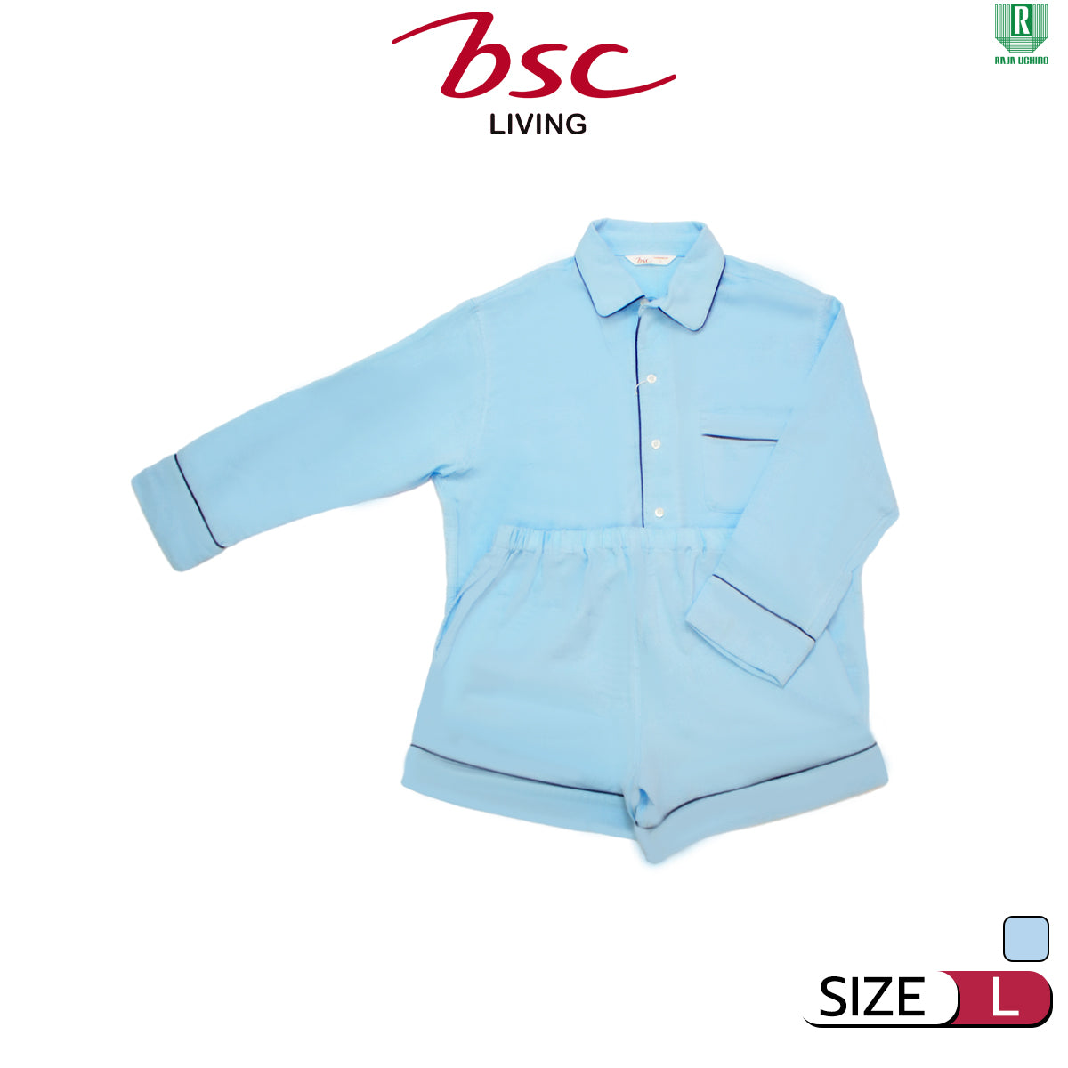 BSC ชุดลำลองคอปกเชิ้ตเสื้อแขนยาว + กางเกงขาสั้น MGRASP011