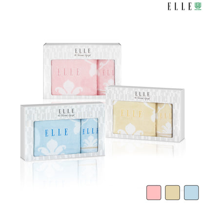 GIFTSET BOX ELLE VICTORIAN ผ้าขนหนูเช็ดตัว ขนาด 70x140 cm. และเช็ดผม ขนาด 38x80 เส้นใยฝ้ายธรรมชาติ 100% (MGRTEG055)