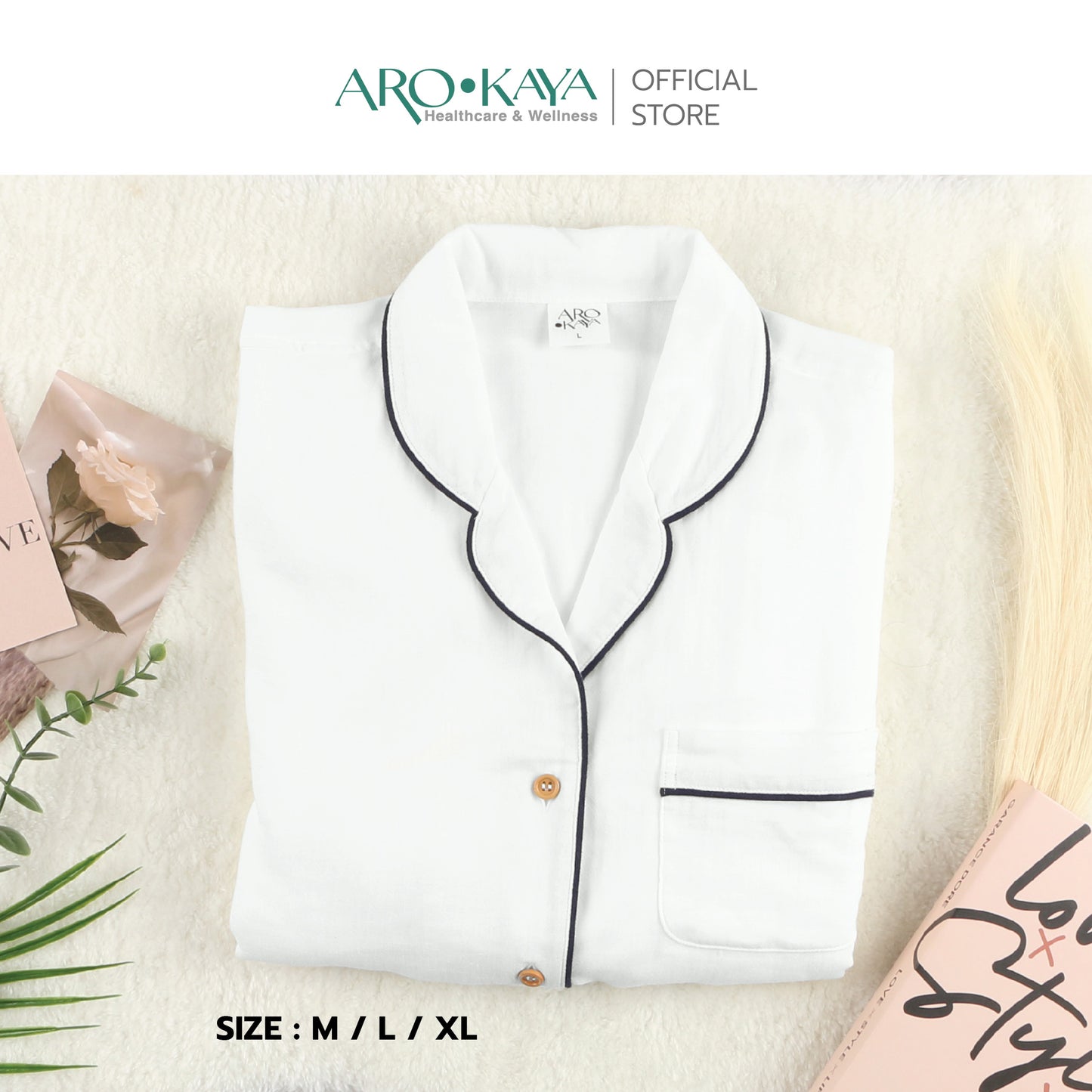 Arokaya Bamboo Nightwear ชุดนอนเยื่อไผ่ ชุดเดรส ผ้านิ่ม ใส่สบาย  รุ่น DRESS รุ่น AC2701