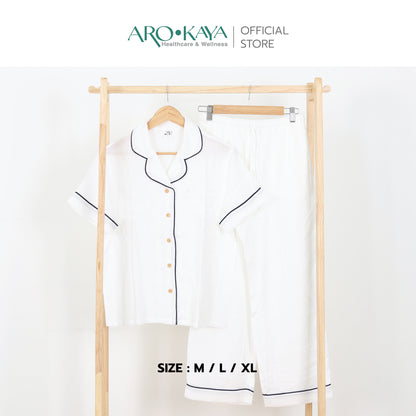 Arokaya Bamboo Nightwear ชุดนอนเยื่อไผ่ เสื้อเชิ้ตและกางเกงขายาว ผ้านิ่ม ใส่สบาย  รุ่น Shirt&Pants - AC2507