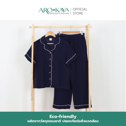 Arokaya Bamboo Nightwear ชุดนอนเยื่อไผ่ เสื้อเชิ้ตและกางเกงขายาว ผ้านิ่ม ใส่สบาย  รุ่น Shirt&Pants - AC2507