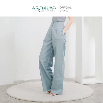 AROKAYA COLLAGEN LONG PANTS กางเกงขายาวคอลลาเจน สัมผัสนุ่มลื่น เอวสูง ทรงขากว้าง สรีระดูสวยและใส่สบาย - AC4203