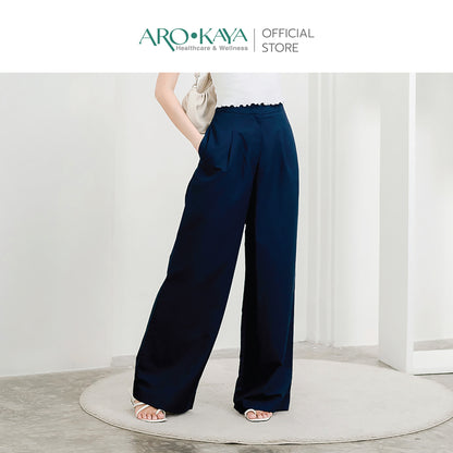 AROKAYA COLLAGEN LONG PANTS กางเกงขายาวคอลลาเจน สัมผัสนุ่มลื่น เอวสูง ทรงขากว้าง สรีระดูสวยและใส่สบาย - AC4203
