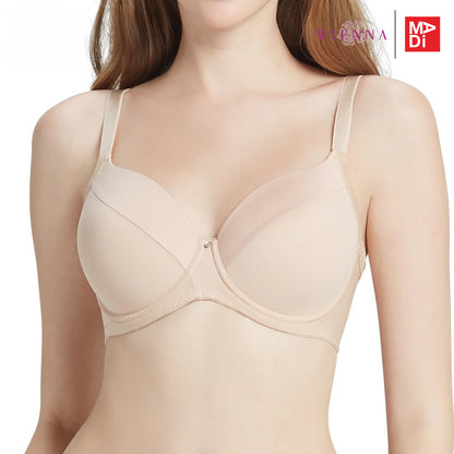 WIENNA EVERYDAY COZY (BigSize 85-90) เสื้อในมีโครง เต้าโมลบาง ไซซ์ใหญ่ สีดำ สีเนื้อ รุ่น DB41499