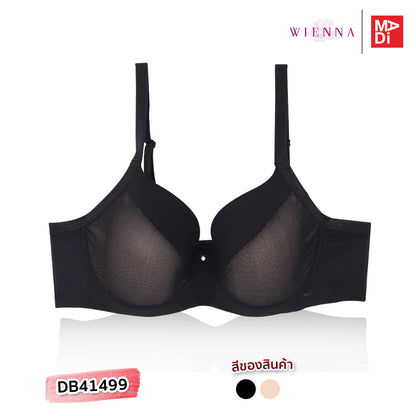 WIENNA EVERYDAY COZY (BigSize 85-90) เสื้อในมีโครง เต้าโมลบาง ไซซ์ใหญ่ สีดำ สีเนื้อ รุ่น DB41499