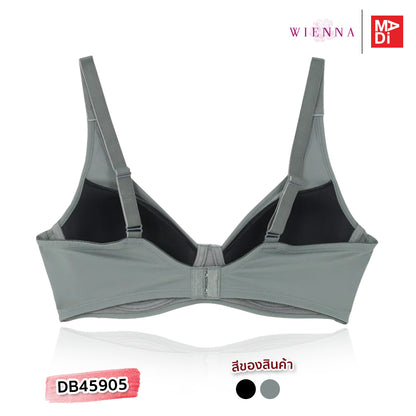 WIENNA TRIPLE WIRELESS เสื้อในไร้โครง ตัวเรียบ เต้าโมลบาง สีดำ สีเขียวอมเทา รุ่น DB45905