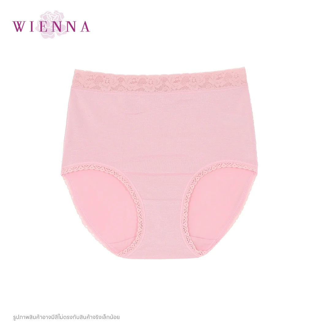 WIENNA PANTIES SPANDEX กางเกงชั้นใน แบบเต็มตัว ขอบลูกไม้ สีชมพู สีดำ สีเนื้อ รุ่น DU14153