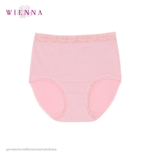 WIENNA PANTIES SPANDEX กางเกงชั้นใน แบบเต็มตัว ขอบลูกไม้ สีชมพู สีดำ สีเนื้อ รุ่น DU14153