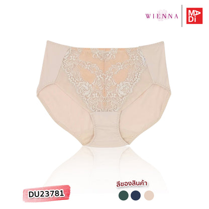 WIENNA กางเกงชั้นใน แบบครึ่งตัว ลายลูกไม้ สีเขียว สีน้ำเงิน สีเนื้อ รุ่น DU23718