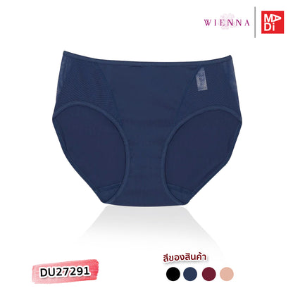 WIENNA EVERYDAY COZY กางเกงชั้นใน แบบครึ่งตัว ลายลูกไม้ สีดำ สีแดง สีน้ำเงิน สีเนื้อ รุ่น DU27291