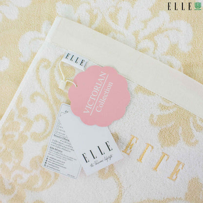 GIFTSET BOX ELLE VICTORIAN ผ้าขนหนูเช็ดตัว ขนาด 70x140 cm. และเช็ดผม ขนาด 38x80 เส้นใยฝ้ายธรรมชาติ 100% (MGRTEG055)