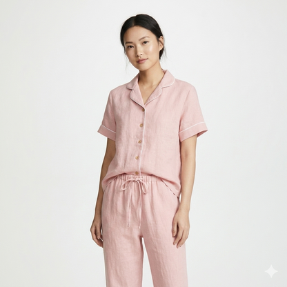 Arokaya Bamboo Nightwear ชุดนอนเยื่อไผ่ เสื้อเชิ้ตและกางเกงขายาว ผ้านิ่ม ใส่สบาย  รุ่น Shirt&Pants - AC2507