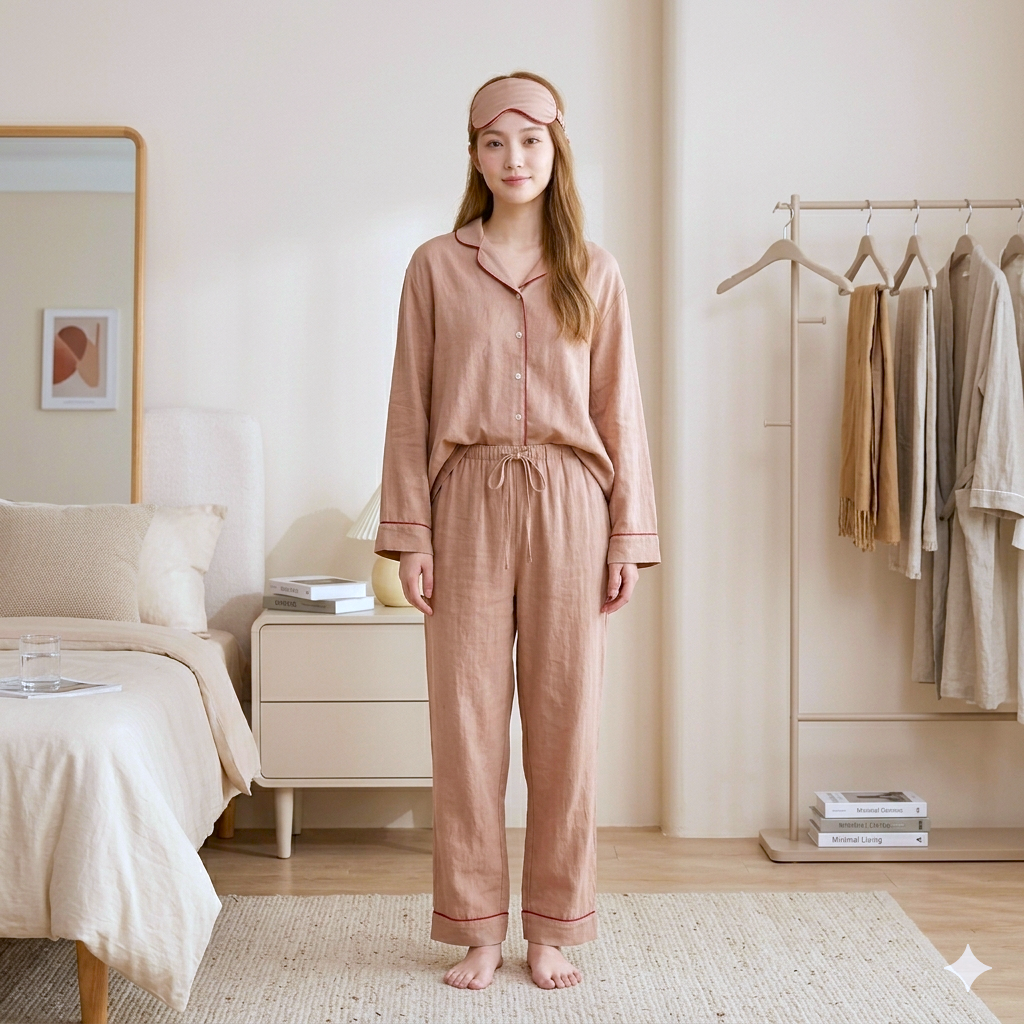AROKAYA COLLAGEN NIGHTWEAR ชุดนอนถนอมผิว เส้นใยเรยอนผสมคอลลาเจน - AC2502