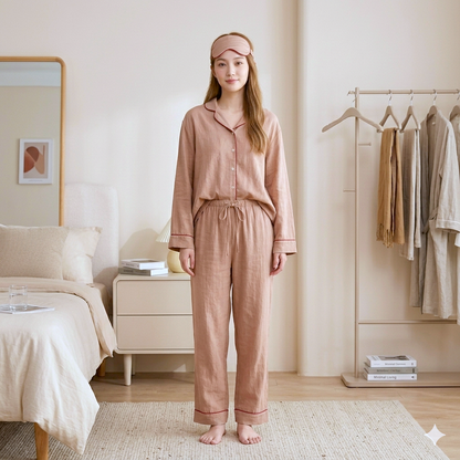 AROKAYA COLLAGEN NIGHTWEAR ชุดนอนถนอมผิว เส้นใยเรยอนผสมคอลลาเจน - AC2502