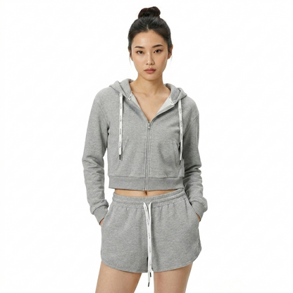 AROKAYA COLLAGEN CROPPED HOODIE เสื้อฮู้ดทรงครอปป้องกันรังสี UV รุ่น AC3801