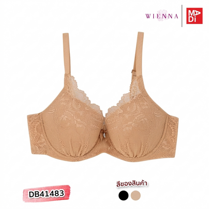 WIENNA (5 YEARS YOUNGER) เสื้อในมีโครง ลายลูกไม้ เต้าโมลบาง รุ่น DB41483