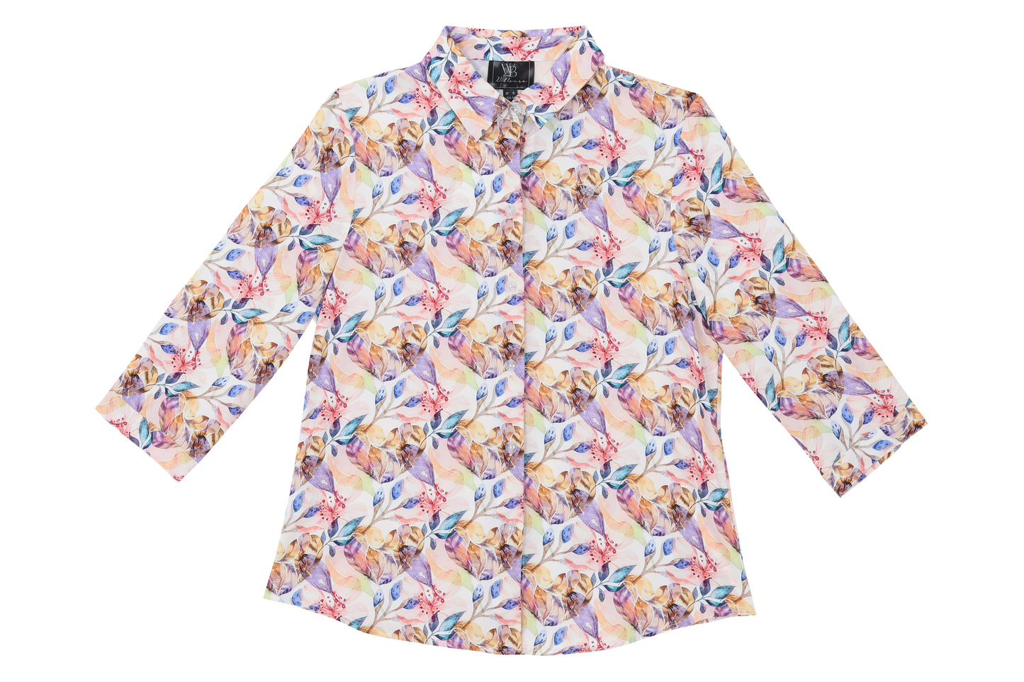 WB Lines II - เสื้อเชิ้ตทรงสุภาพ ลายสวนดอกไม้ สีครีม รุ่น VY6357Y