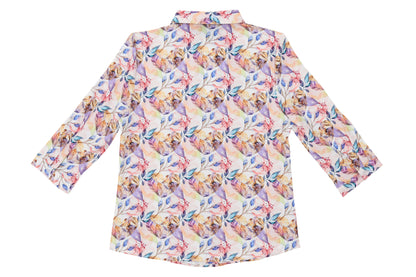 WB Lines II - เสื้อเชิ้ตทรงสุภาพ ลายสวนดอกไม้ สีครีม รุ่น VY6357Y