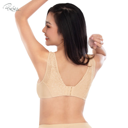 PRESEA SOFTBRA Wireless lace bra เสื้อในไร้โครง ลายลูกไม้ สีเนื้อ สีม่วงอ่อน สีน้ำเงิน สีดำ รุ่น MA1503