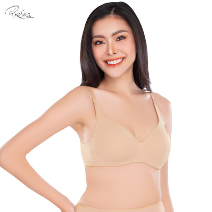 PRESEA SOFTBRA Smooth seamless bra เสื้อในไร้โครง ตัวเรียบ สีดำ สีเนื้อ สีชมพูกุหลาบป่า สีม่วงอ่อน รุ่น MA1511