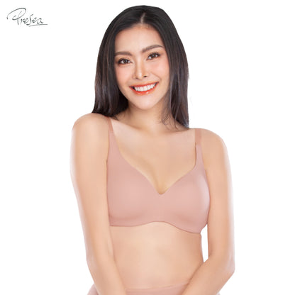 PRESEA SOFTBRA Smooth seamless bra เสื้อในไร้โครง ตัวเรียบ สีดำ สีเนื้อ สีชมพูกุหลาบป่า สีม่วงอ่อน รุ่น MA1511